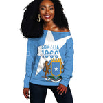 Personalized Somalis Independence Day Off Shoulder Sweater Soomaaliya Arise Somalis!