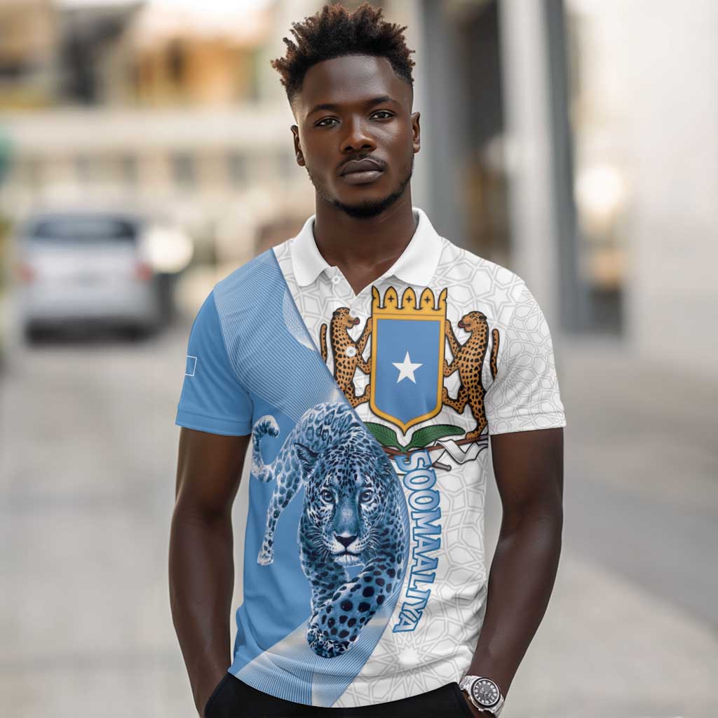 Coat of arms of Soomaaliya Polo Shirt Leopard Skin mix Islamic Pattern