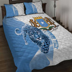 Coat of arms of Soomaaliya Quilt Bed Set Leopard Skin mix Islamic Pattern