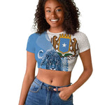 Coat of arms of Soomaaliya Raglan Cropped T shirt Leopard Skin mix Islamic Pattern