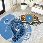 Coat of arms of Soomaaliya Round Carpet Leopard Skin mix Islamic Pattern