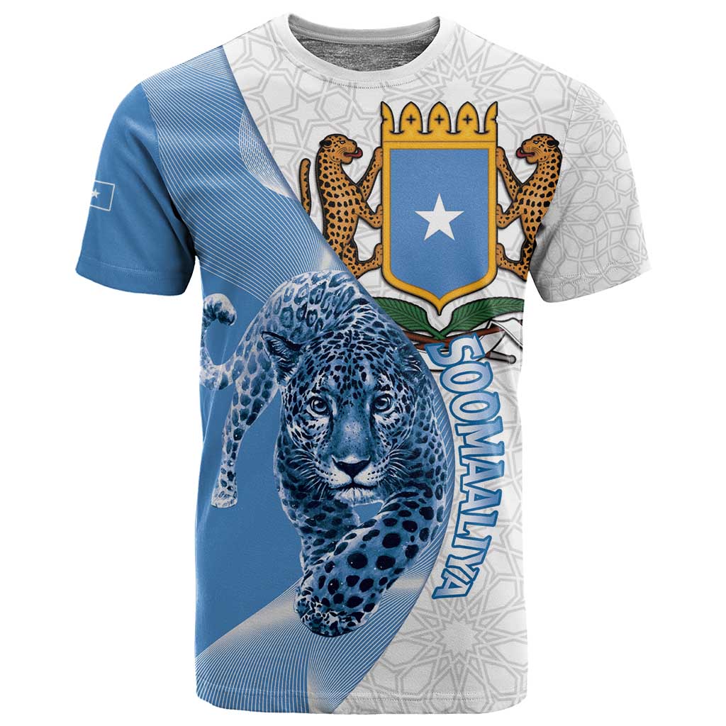 Coat of arms of Soomaaliya T shirt Leopard Skin mix Islamic Pattern