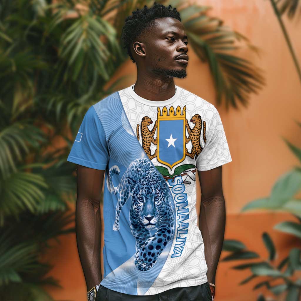 Coat of arms of Soomaaliya T shirt Leopard Skin mix Islamic Pattern