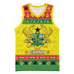 Afro Ghana Christmas Basketball Jersey Coat Of Arms - Kente Pattern - African Pride