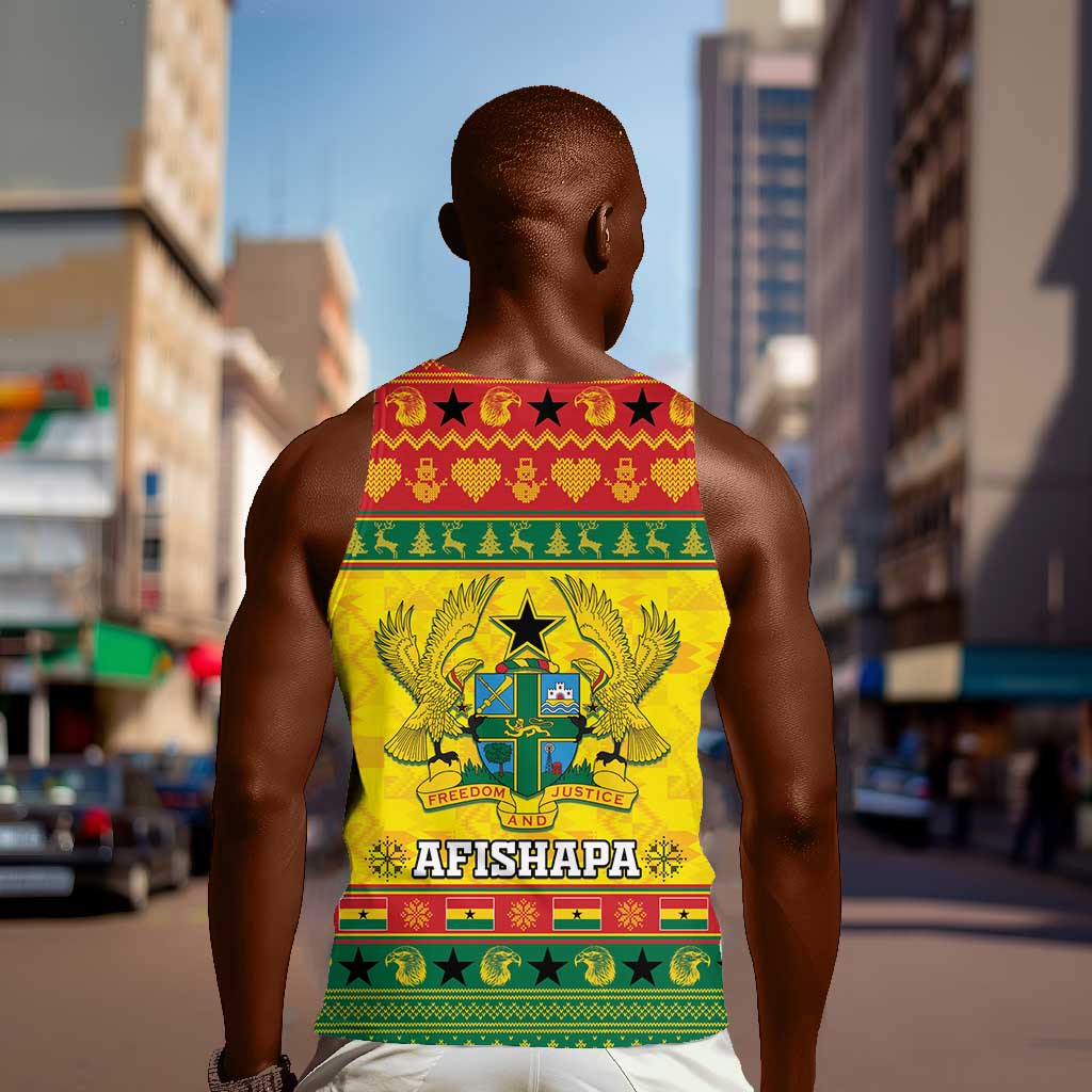 Afro Ghana Christmas Men Tank Top Coat Of Arms - Kente Pattern