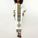Ethiopia Long Sleeve Bodycon Dress Ethiopian Traditional Habesha Style LT15
