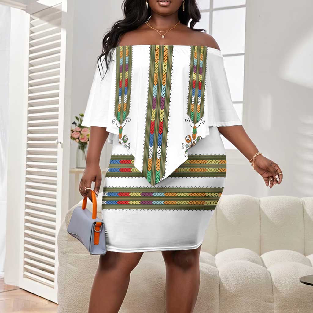 Ethiopia Off Shoulder Short Dress Ethiopian Traditional Habesha Style by AfricanPride Ethiopia Off Shoulder Short Dress Ethiopian Traditional Habesha Style by AfricanPride