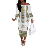 Ethiopia Off The Shoulder Long Sleeve Dress Ethiopian Traditional Habesha Style