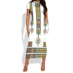 Ethiopia Short Sleeve Bodycon Dress Ethiopian Traditional Habesha Style LT15