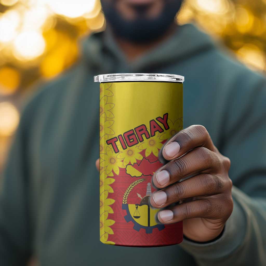 Tigray Ethiopia 4 in 1 Can Cooler Tumbler Tigray Seal With Flag Map - African Pattern