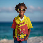 Tigray Ethiopia Kid Hawaiian Shirt Tigray Seal With Flag Map - African Pattern