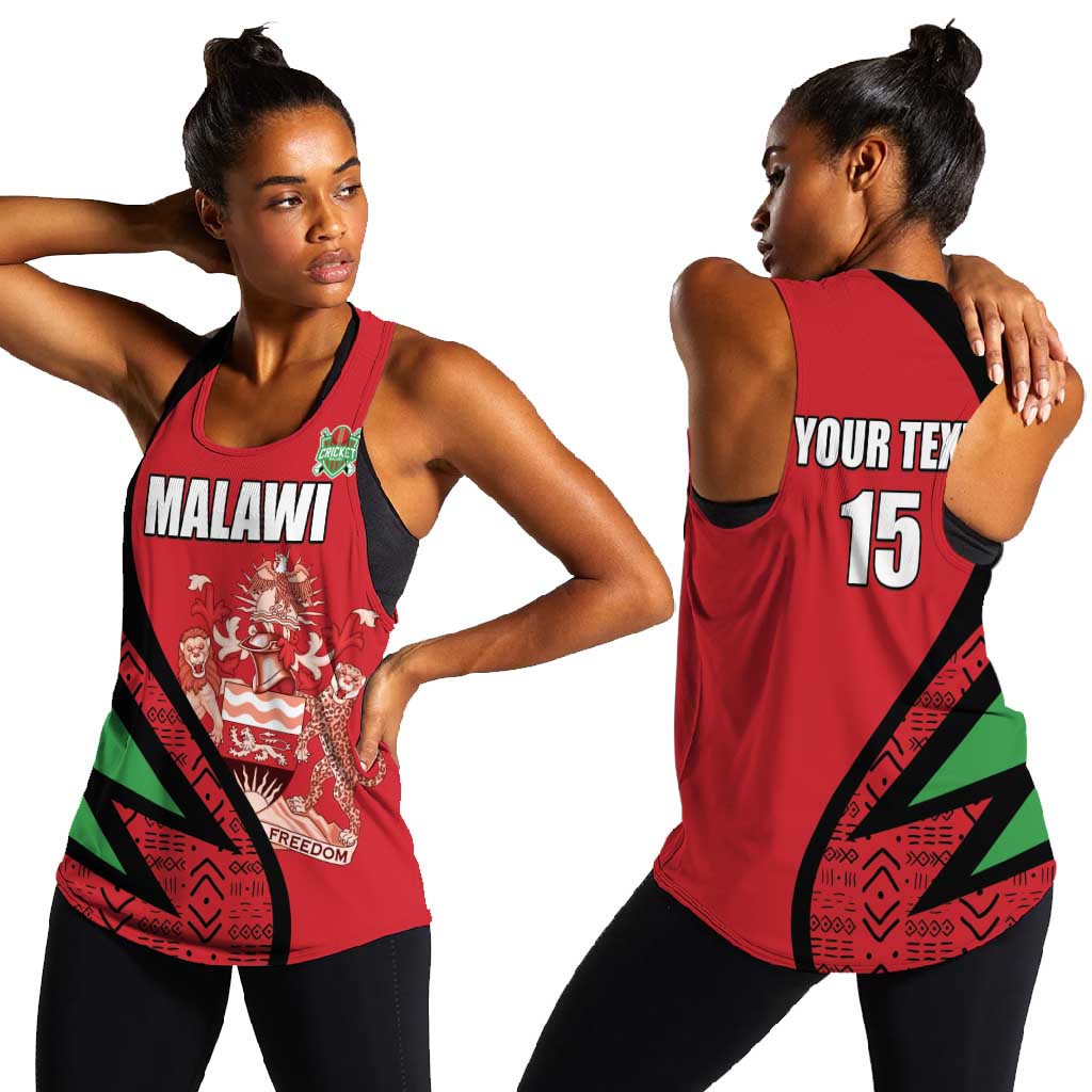 Custom Malawi Cricket Women Racerback Tank Go Champions Dziko la Malawi - African Pride