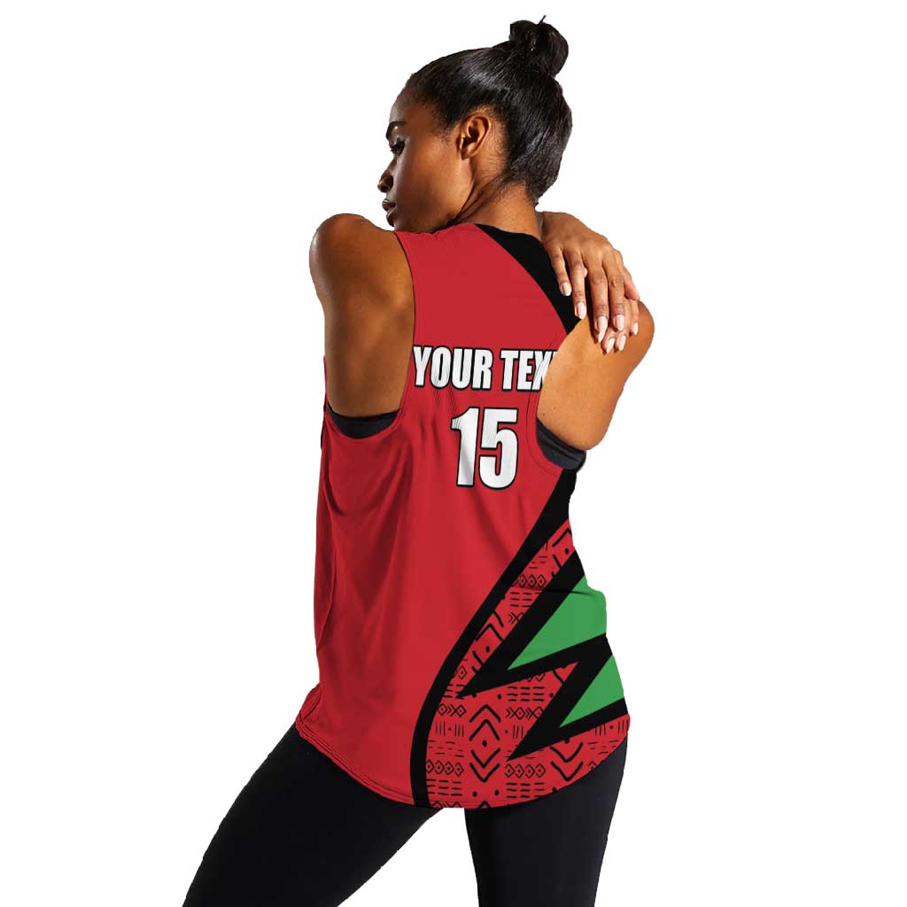 Custom Malawi Cricket Women Racerback Tank Go Champions Dziko la Malawi - African Pride