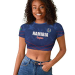 Custom Namibia Cricket Raglan Cropped T shirt Go Champions - African Pride