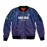 Custom Namibia Cricket Sleeve Zip Bomber Jacket Go Champions - African Pride