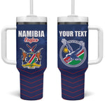 Custom Namibia Cricket Tumbler With Handle Go Champions - African Pride