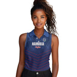 Custom Namibia Cricket Women Sleeveless Polo Shirt Go Champions - African Pride