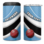 Custom Botswana Cricket 4 in 1 Can Cooler Tumbler Go Champions Baggy Blues - African Pride