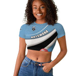 Custom Botswana Cricket Raglan Cropped T shirt Go Champions Baggy Blues - African Pride
