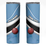 Custom Botswana Cricket Skinny Tumbler Go Champions Baggy Blues - African Pride