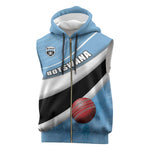 Custom Botswana Cricket Sleeveless Zip Hoodie Go Champions Baggy Blues - African Pride