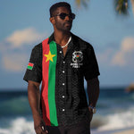 Personalized Burkina Faso Hawaiian Shirt Striped Black - Bogolan Pattern - African Pride