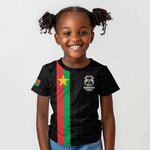 Personalized Burkina Faso Kid T shirt Striped Black - Bogolan Pattern - African Pride