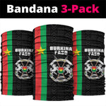 Burkina Faso Neck Gaiter Striped Black - Bogolan Pattern LT15