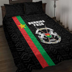 Burkina Faso Quilt Bed Set Striped Black - Bogolan Pattern - African Pride