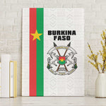 Burkina Faso Canvas Wall Art Striped White - Bogolan Pattern - African Pride