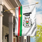 Burkina Faso Garden Flag Striped White - Bogolan Pattern - African Pride
