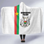 Burkina Faso Hooded Blanket Striped White - Bogolan Pattern - African Pride