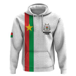 Personalized Burkina Faso Hoodie Striped White - Bogolan Pattern - African Pride