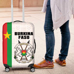Burkina Faso Luggage Cover Striped White - Bogolan Pattern - African Pride