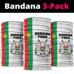 Burkina Faso Neck Gaiter Striped White - Bogolan Pattern LT15