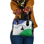 Naha ea Lesotho Shoulder Handbag Coat Of Arms With Kente Pattern - African Pride