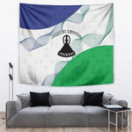 Naha ea Lesotho Tapestry Coat Of Arms With Kente Pattern - African Pride