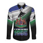 Happy Lesotho Independence Day Long Sleeve Button Shirt Khotso Pula Nala - African Pride