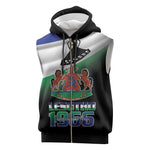 Happy Lesotho Independence Day Sleeveless Zip Hoodie Khotso Pula Nala - African Pride