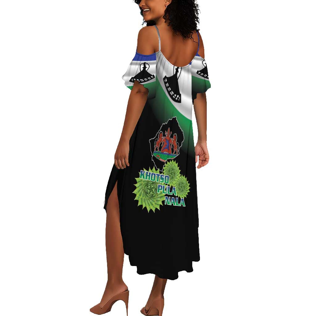 Happy Lesotho Independence Day Summer Maxi Dress Khotso Pula Nala - African Pride