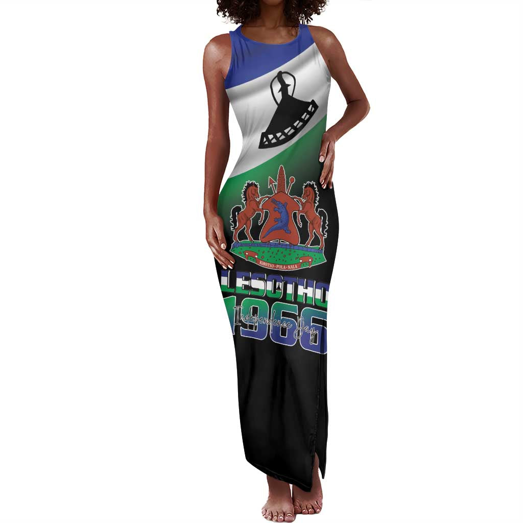 Happy Lesotho Independence Day Tank Maxi Dress Khotso Pula Nala - African Pride
