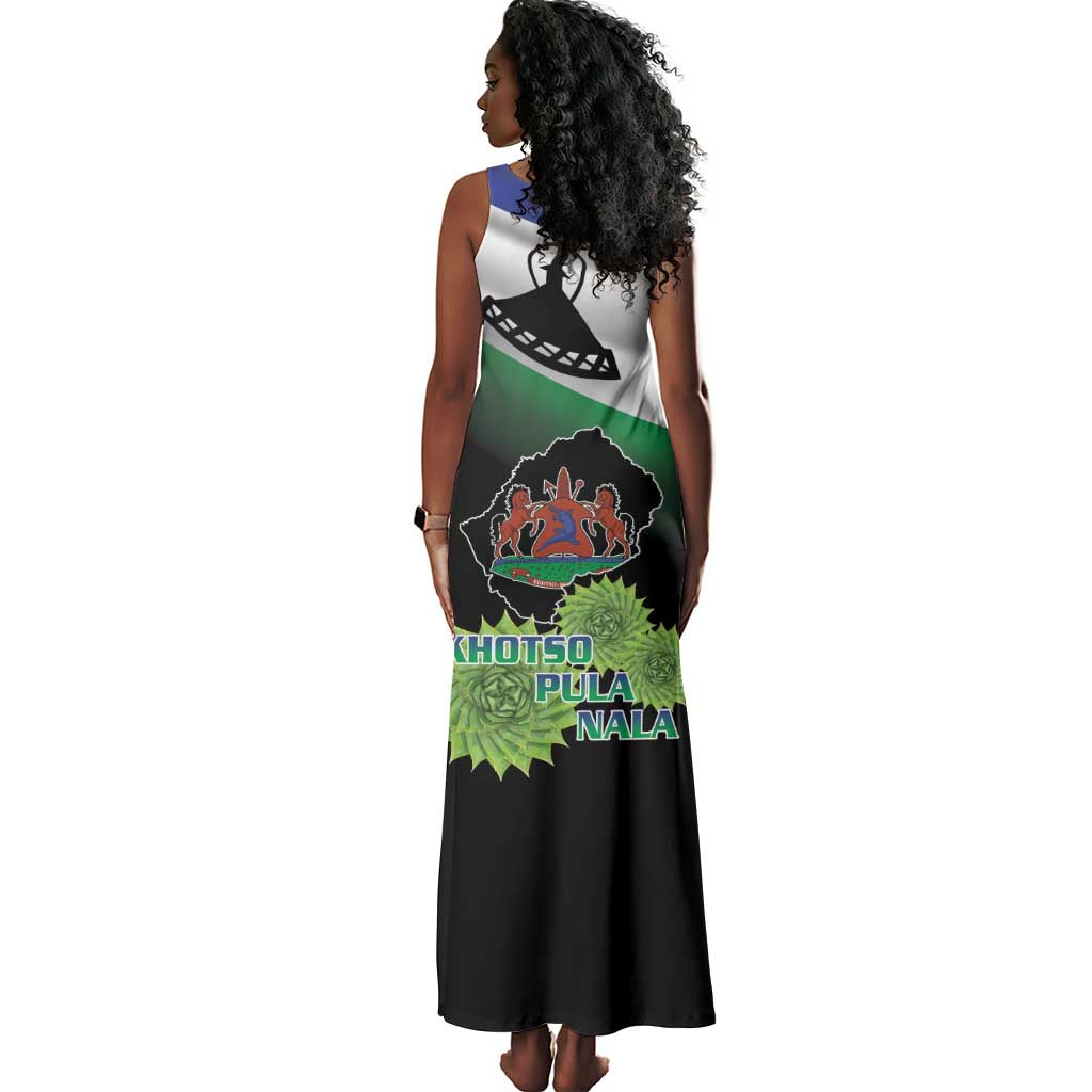 Happy Lesotho Independence Day Tank Maxi Dress Khotso Pula Nala - African Pride