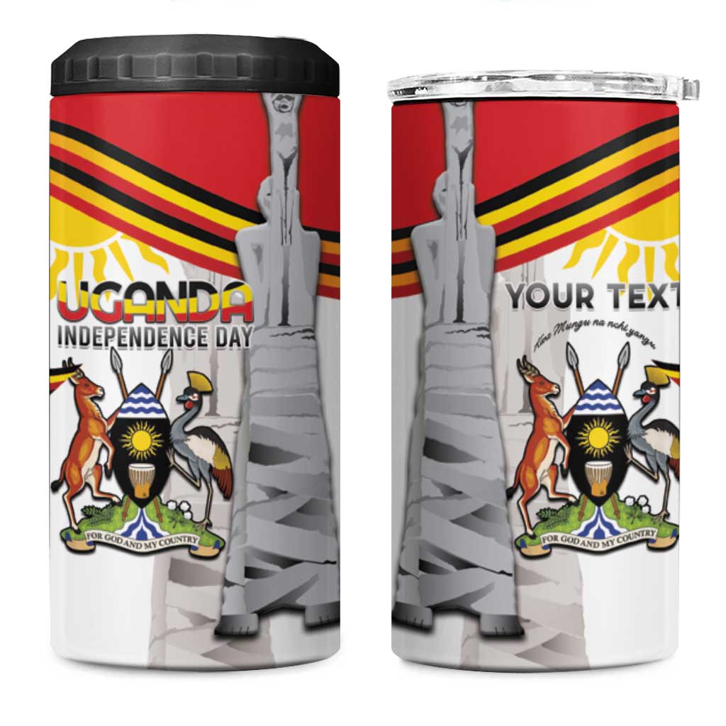 Uganda Independence Day Personalized 4 in 1 Can Cooler Tumbler Independence Monument - African Pride