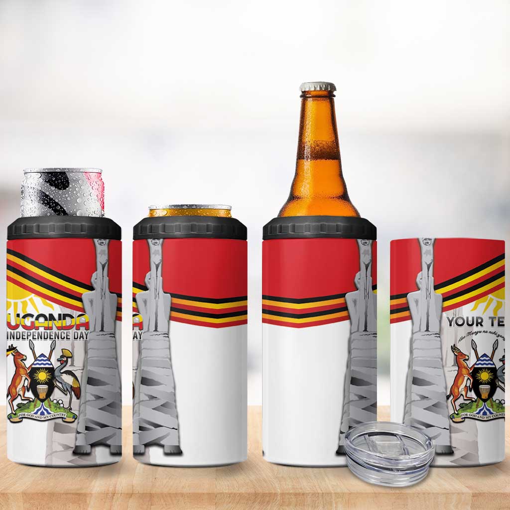 Uganda Independence Day Personalized 4 in 1 Can Cooler Tumbler Independence Monument - African Pride