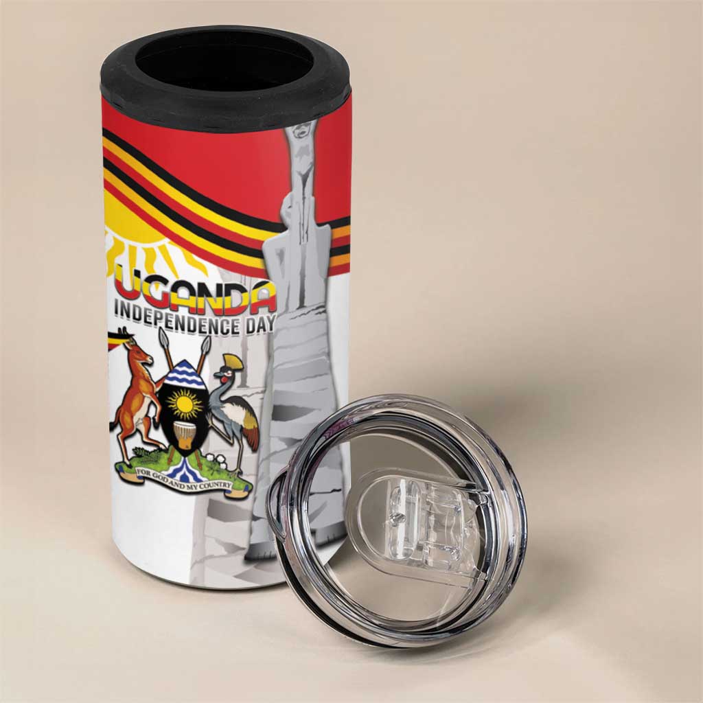 Uganda Independence Day Personalized 4 in 1 Can Cooler Tumbler Independence Monument - African Pride