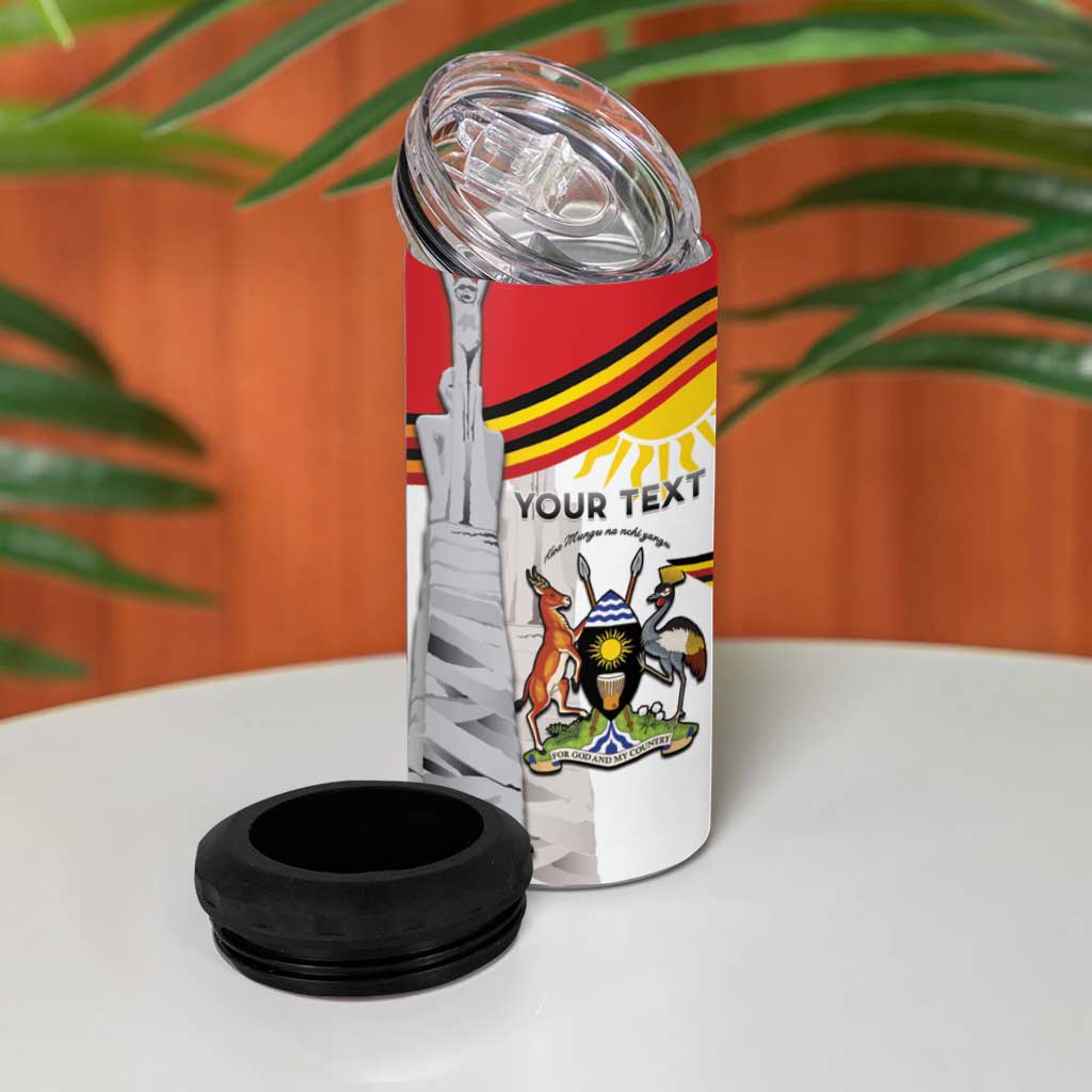 Uganda Independence Day Personalized 4 in 1 Can Cooler Tumbler Independence Monument - African Pride