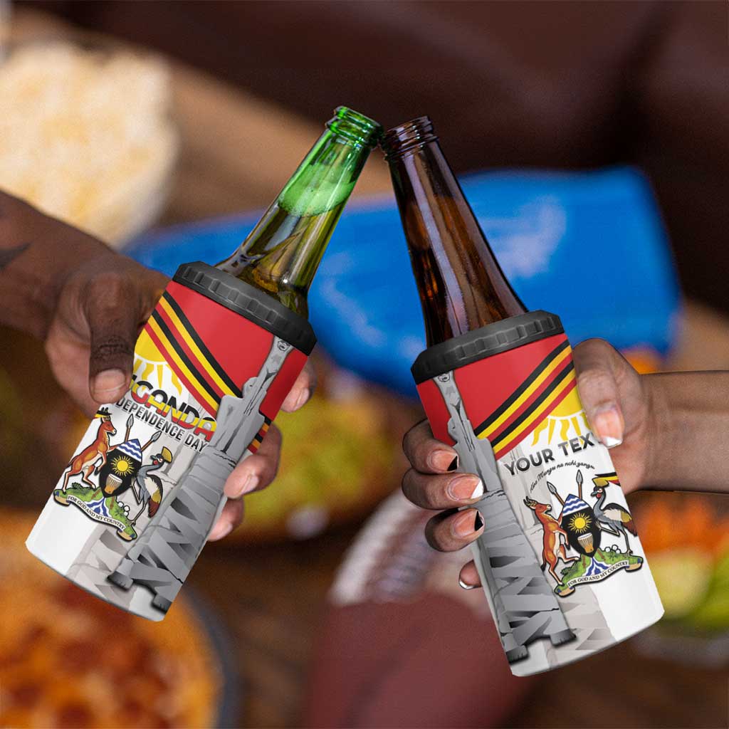 Uganda Independence Day Personalized 4 in 1 Can Cooler Tumbler Independence Monument - African Pride