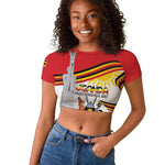 Uganda Independence Day Personalized Raglan Cropped T shirt Independence Monument - African Pride