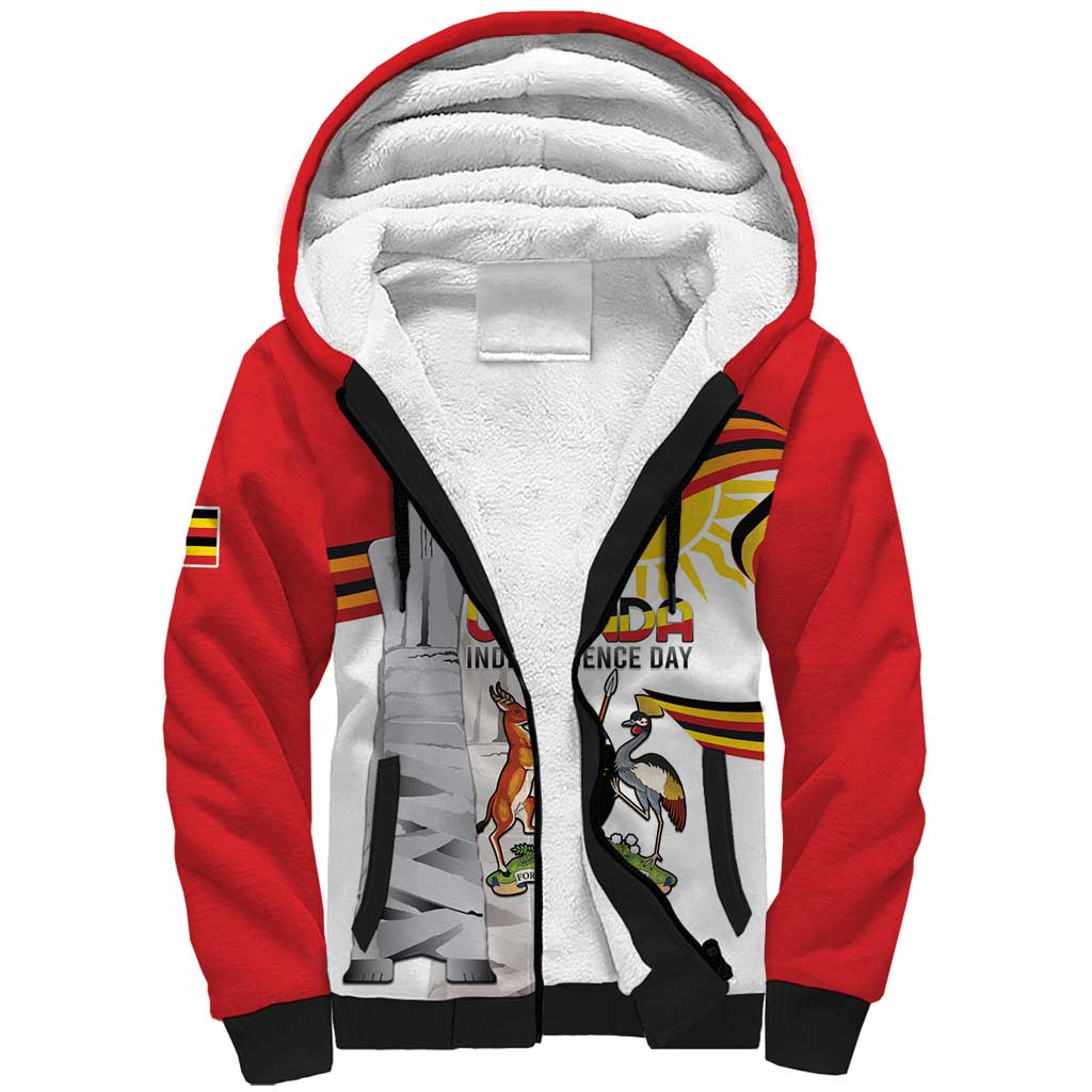 Uganda Independence Day Personalized Sherpa Hoodie Independence Monument - African Pride