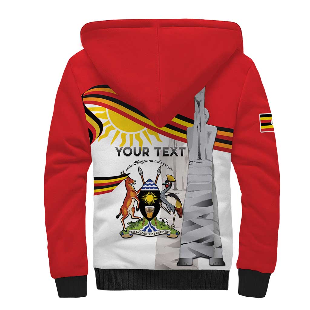 Uganda Independence Day Personalized Sherpa Hoodie Independence Monument - African Pride
